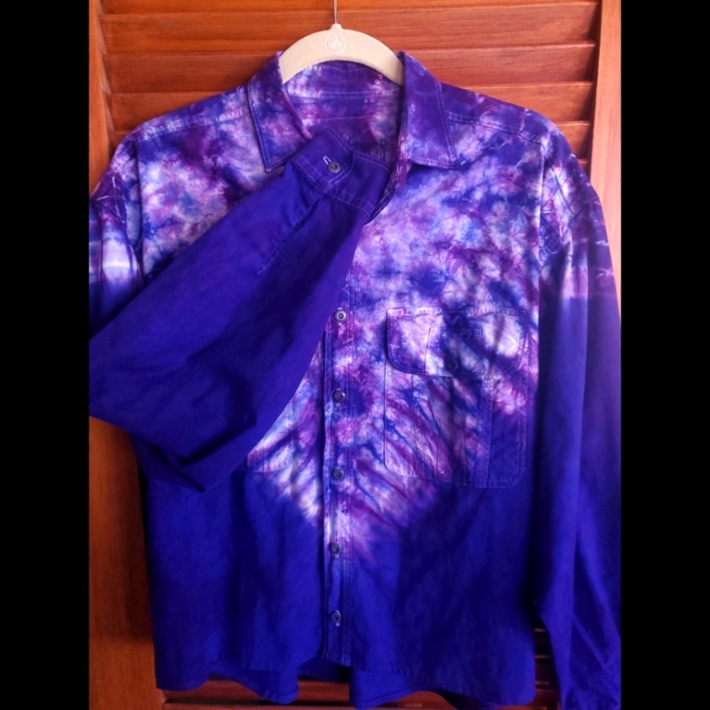 Basic Saturdays Blues Vintage Button Up Long Slee… - image 5